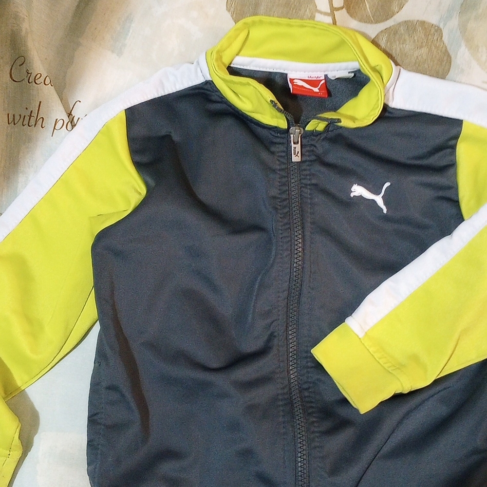 Puma Black and Lime Green Jacket